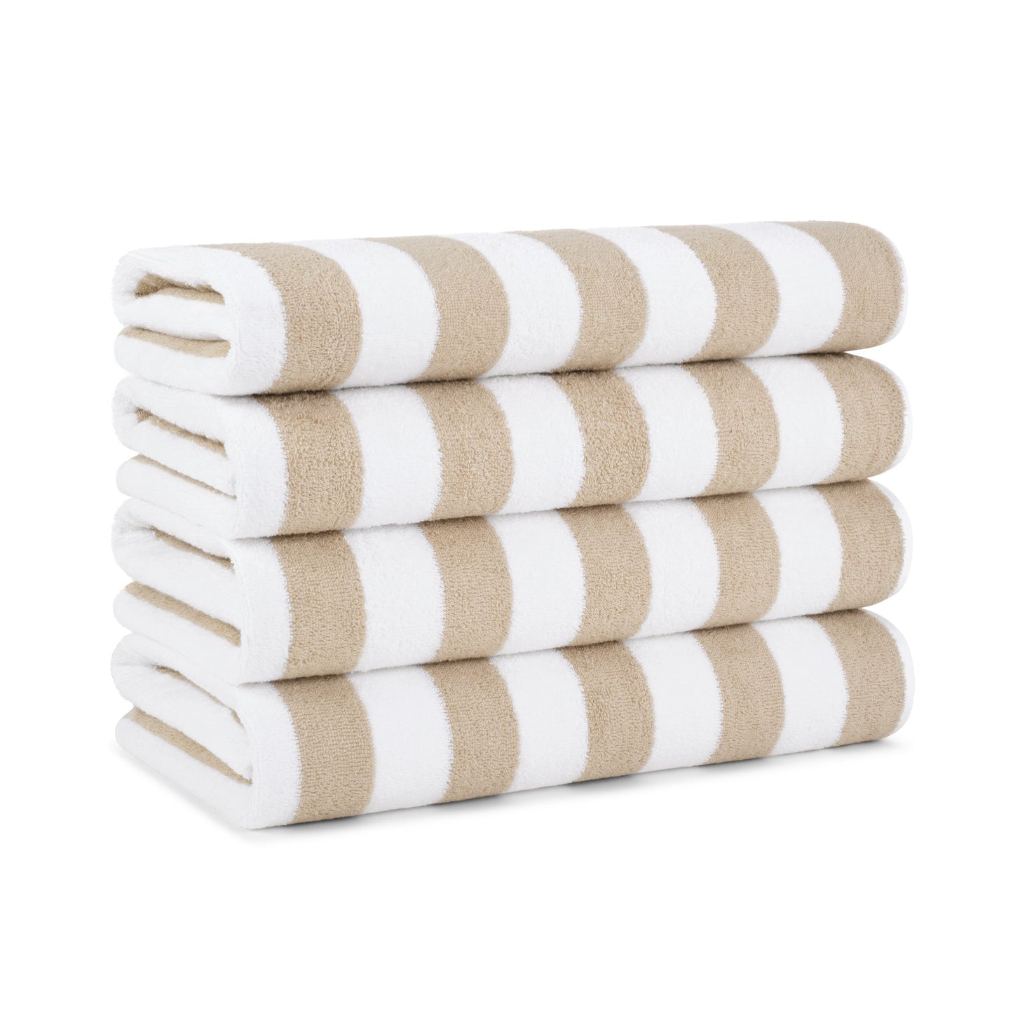 beige & white striped cabana towels