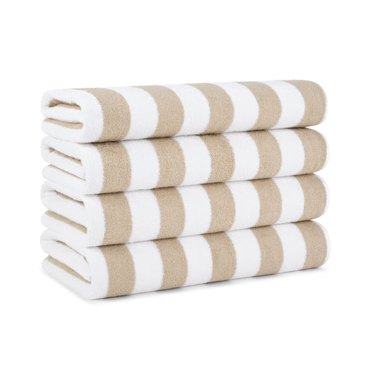 California Cabana Towel – Beige Striped